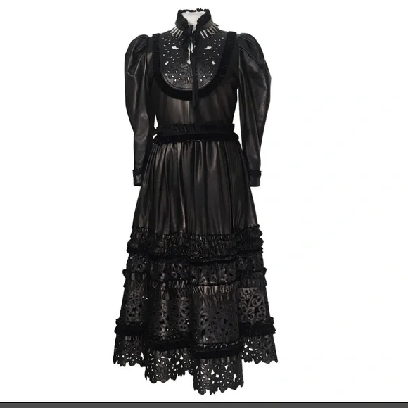 Gucci Cruise 2017 runway black leather dress set . Extremely rare !!!